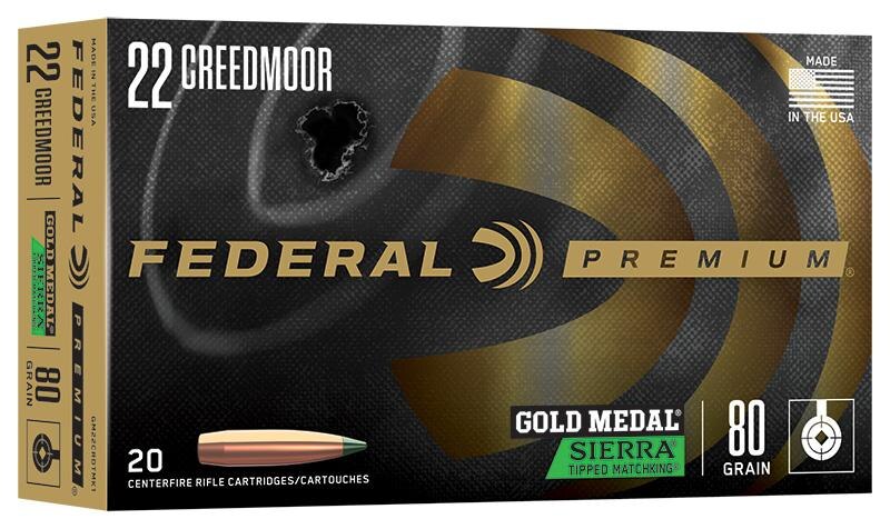 Federal Gold Medal 22 Creedmoor 80gr Sierra TMK Ammo - Box of 20